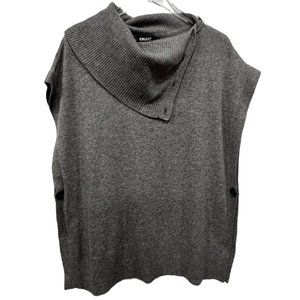 DKNY Size P S Cape Poncho Pullover Sweater Cowl Neck Wool Silk Cashmere Blend